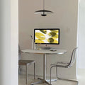 Export eames silver edge dining table modern casual korean round small apartment cafe office table desktop solid wood