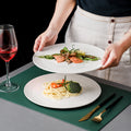 Creative western-style steak plate, hotel pasta plate, striped ceramic plate for home use, restaurant dessert presentation plate, wholesale tableware