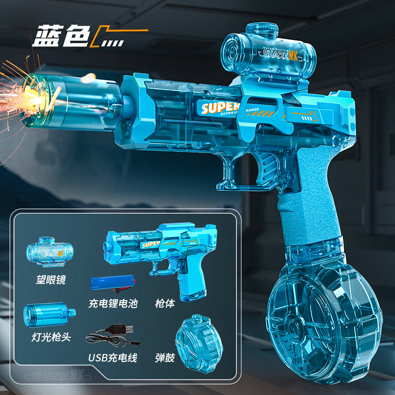 ice mouse electric water gun pulse water gun automatic water absorption grab light kids boys summer water gun toy