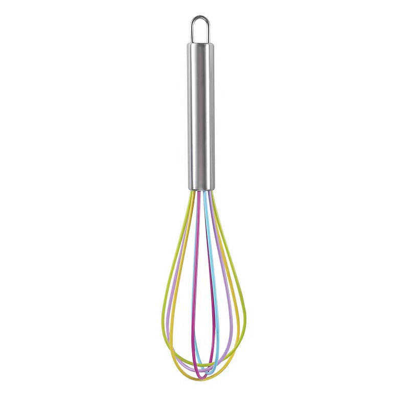 Stainless steel silicone whisk - manual egg beater - baking tool - cream whipper