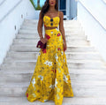 2025 spring/summer new european and american amazon aliexpress printed bandeau two-piece set with camisole and midi skirt