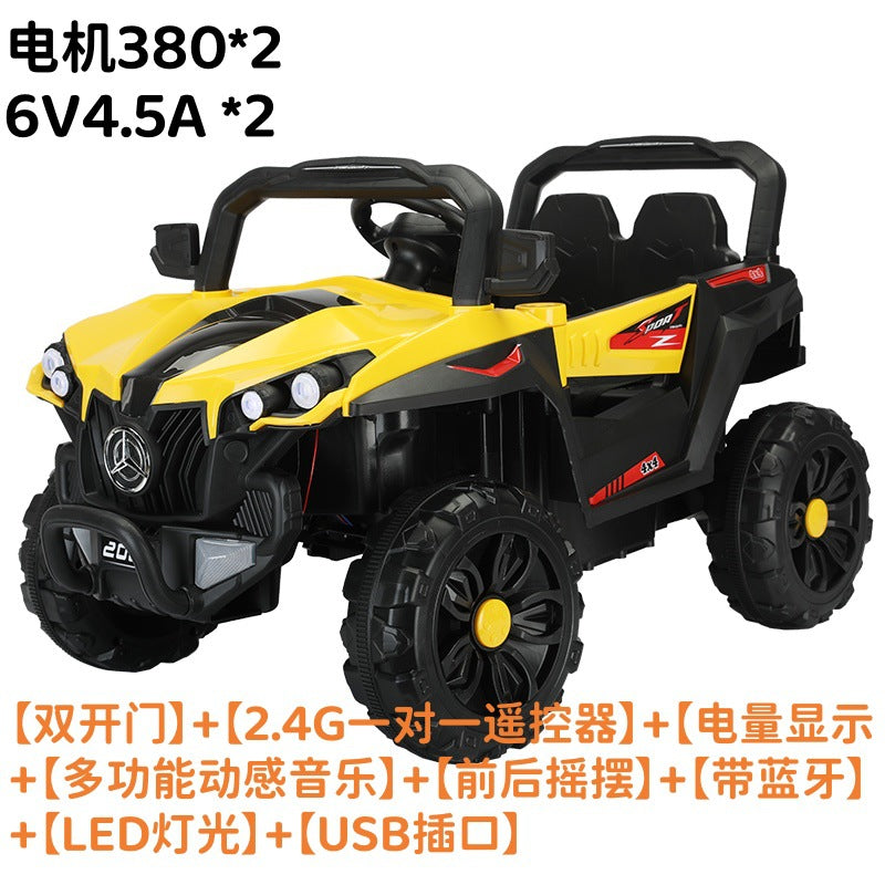 New seated baby music self-driving toy car four-wheel drive charging remote control off-road car children's electric car