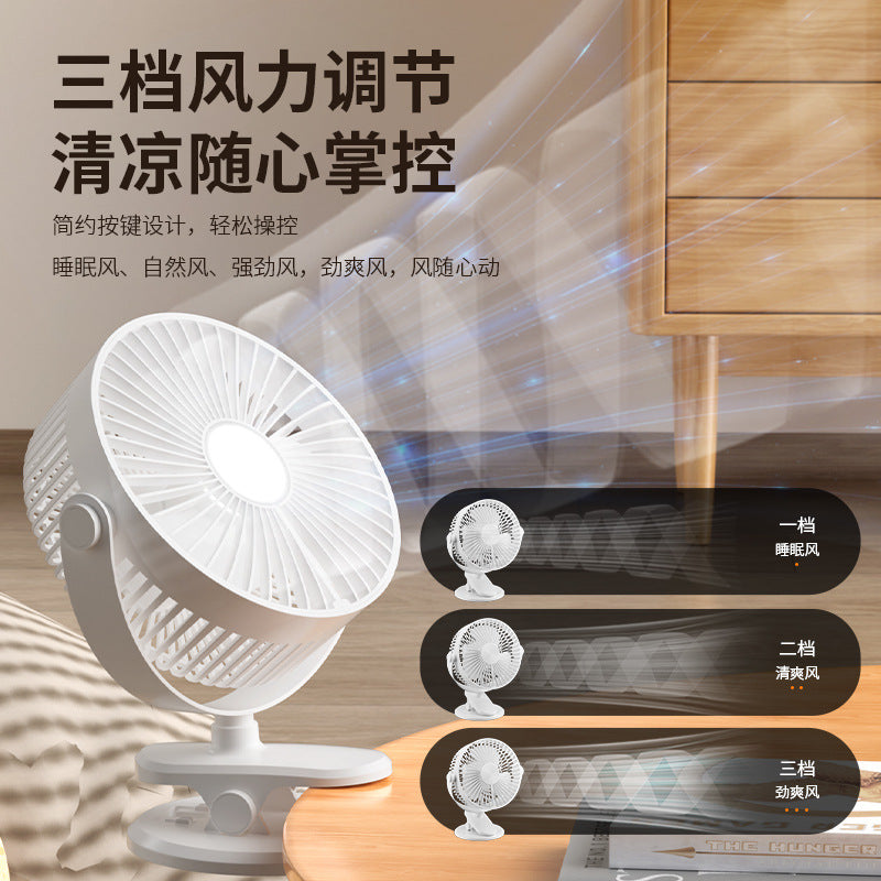 Summer must-have new wall-mounted desktop multi-scene application kitchen office small fan USB night light fan