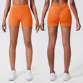 Fashion cross-border high waistslimming look yoga shorts elastic tight running loose pants tummy control cycling pants fitness shorts