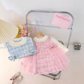 Girls' sweet & cute stylish long-sleeve dress -  new korean style faux two-piece princess dress for toddlers and young children