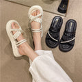 Platform chunky heel pearl slippers - two-way design, sweet & chic sandals for women, 2026 summer new arrivals, gentle pearl sandals