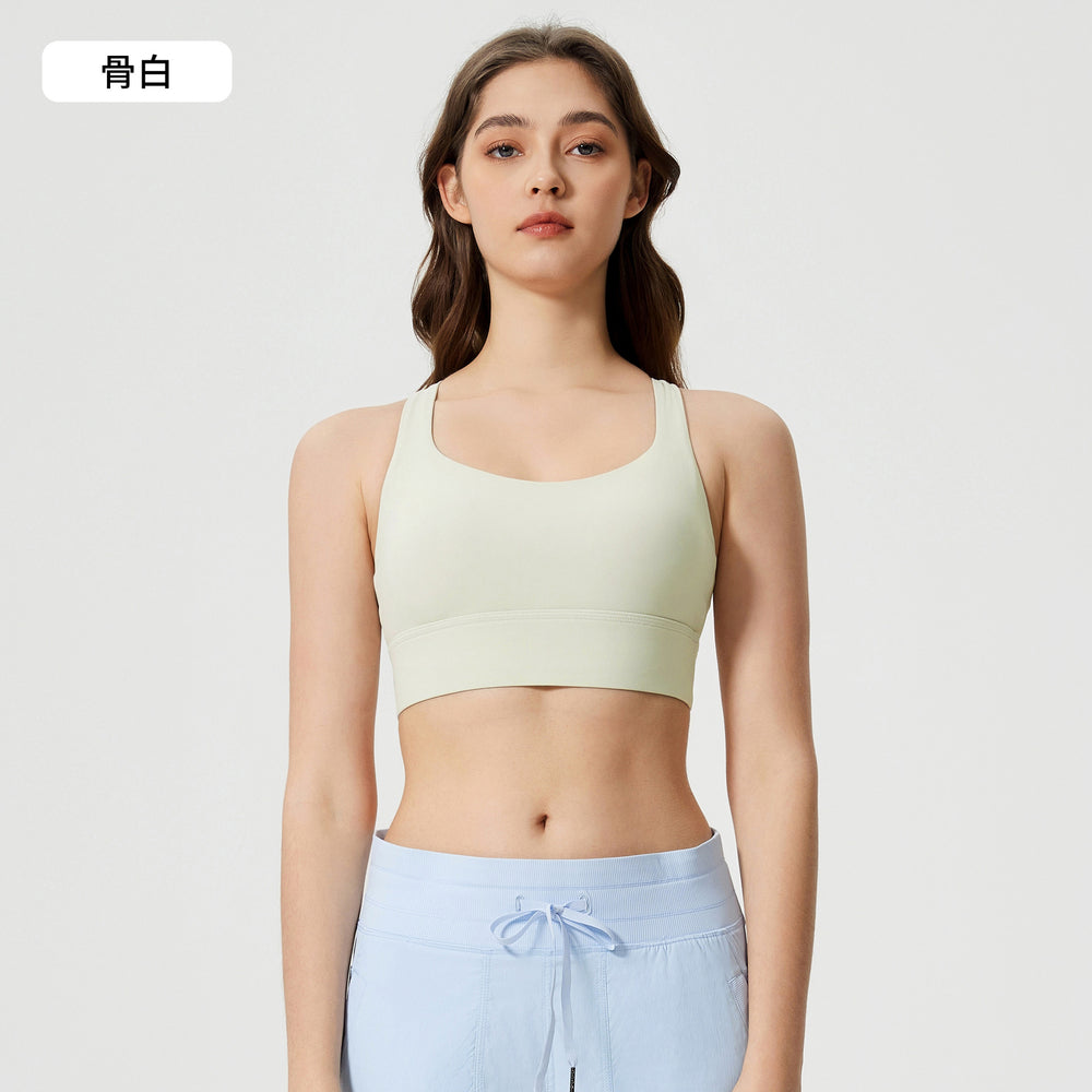 new arrival fitness sports intimates women's high-strength cross back bubble wrap push-up sports bra s2010