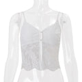 women's clothing  summer new slim-fit cardigan v-neck lace patchwork see-through camisole top
