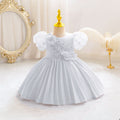Ready-to-ship baby girl's evening gown, featuring delicate lace and a princess silhouette. perfect for model photoshoots, piano recitals, and special occasions