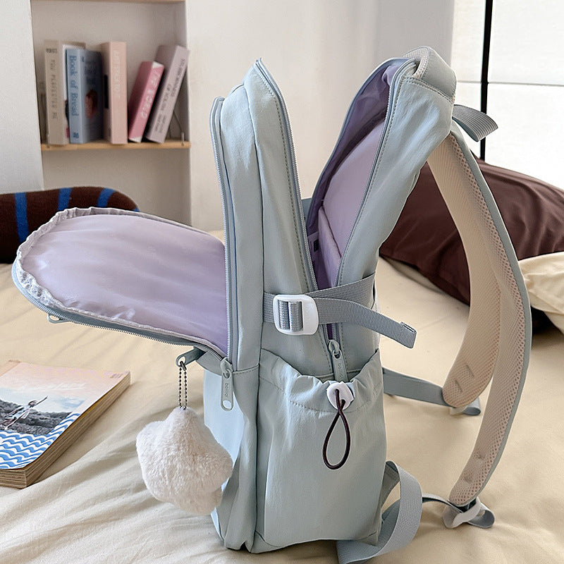 New large capacity butter casual backpack for students (middle & high school), korean style double shoulder bag, travel & street style bookbag
