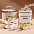 Insulated lunch box stainless steel microwave heating portable large capacity multi-layer for home office worker student lunch box