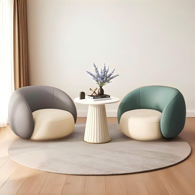 Modern minimalist single sofa and coffee table set - ideal for beauty salons, casual reception areas, office waiting rooms, sales centers, and negotiation spaces
