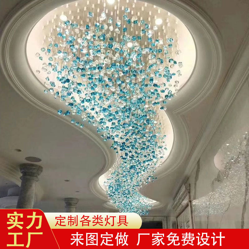 Non-standard customized hotel lobby chandelier project Large-scale modeling lamps Personalized creative sales department Sand table living room lights