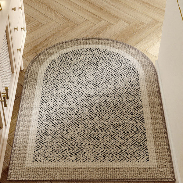Premium light luxury arched Belgian velvet entry door floor mat household entrance non-slip foot pad full door mat