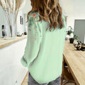 wholesale women's long-sleeved shirts, trendy all-season shirts with popular cross-border print designs, dropshipping available