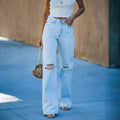 european and american cross-border e-commerce summer new arrivals: high-waisted, washed, distressed, casual denim jeans for