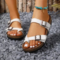 summernew arrival toe retroplus size slippers double row buckle open toe outwear sandals women's spot wholesale