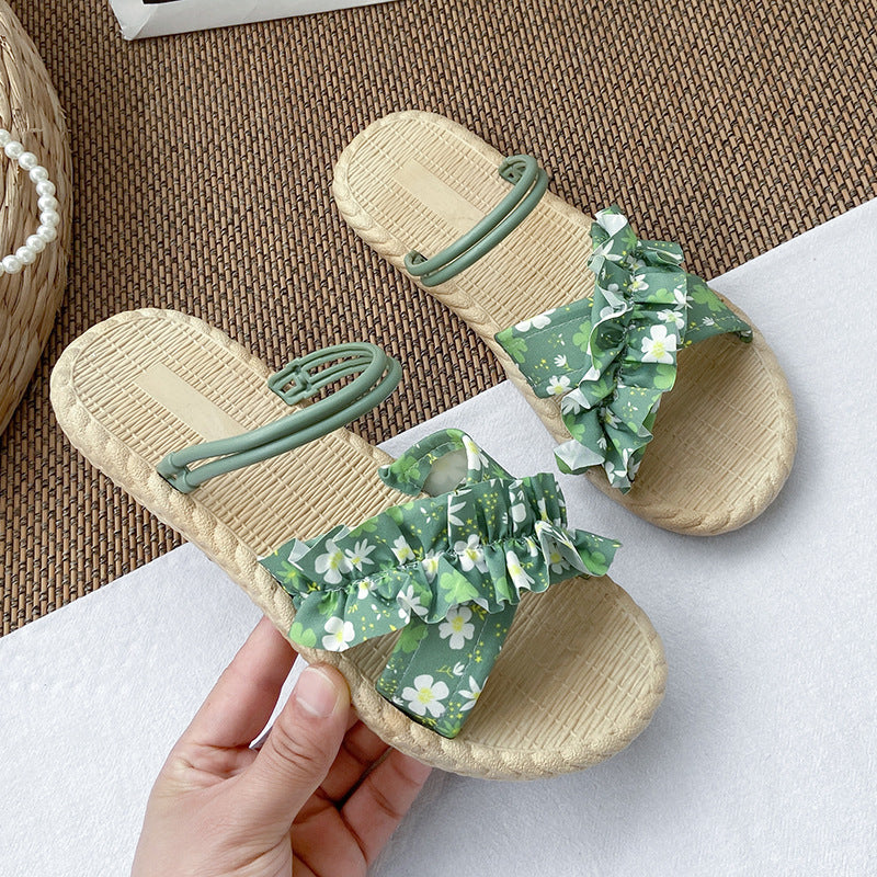 Summernew arrival women's easiest for matchflats two-wear sandals beach floral fashion sandals for women