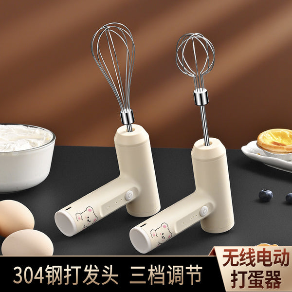 Rechargeable Electric Egg Beater Electric Household Hair Beater Cake Mixer Cream Beater Baking Egg Beater