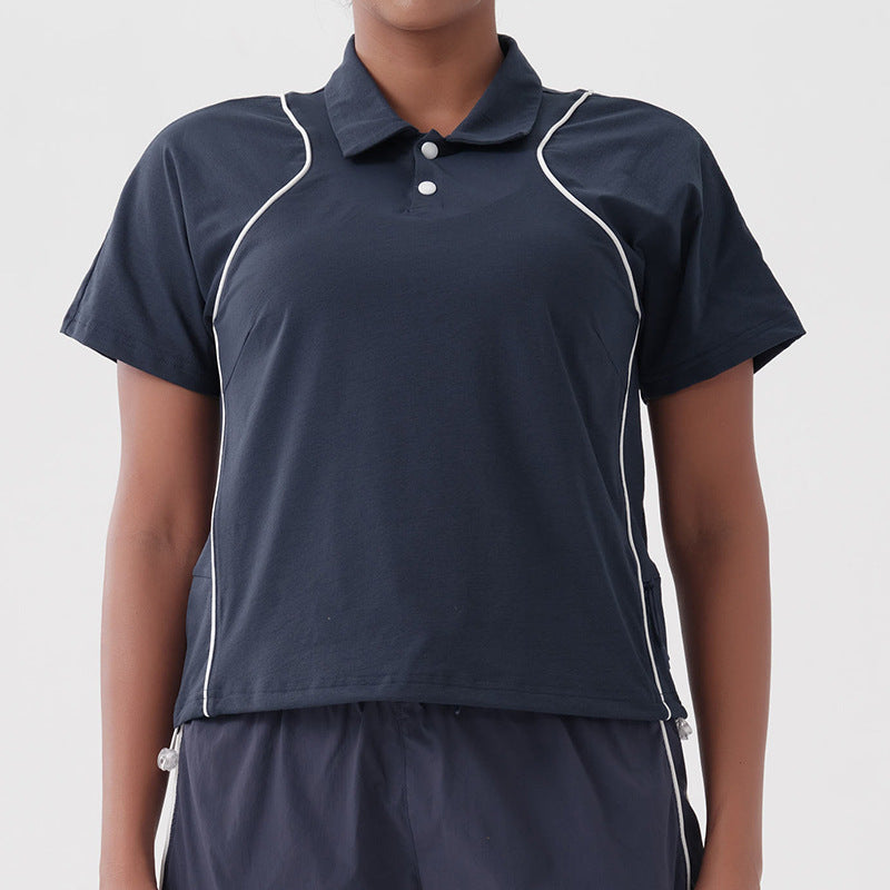 New women's casual quick-dry activewear: autumn sports running t-shirt, polo shirt, loose-fit training top