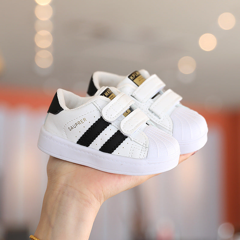 Spring & fallkids sneakers white shoes soft bottom toddler shoes boys sports shoes baby girl shoes baby shoes shell toe