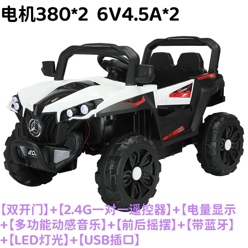 New seated baby music self-driving toy car four-wheel drive charging remote control off-road car children's electric car