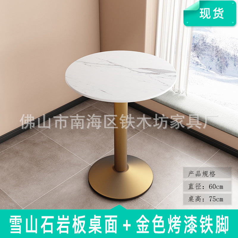 Customized commercial slate dining table simple table bar milk tea fast food restaurant canteen rectangular table apartment negotiation table and chairs