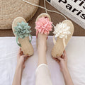 Women's summer outdoor fashion floral flip-flops - non-slip soft sole beach sandals