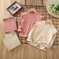 Girls' fall/winter floral print undershirt - girls' flutter sleeve autumn t-shirt - versatile trendy flutter sleeve undershirt for little girls