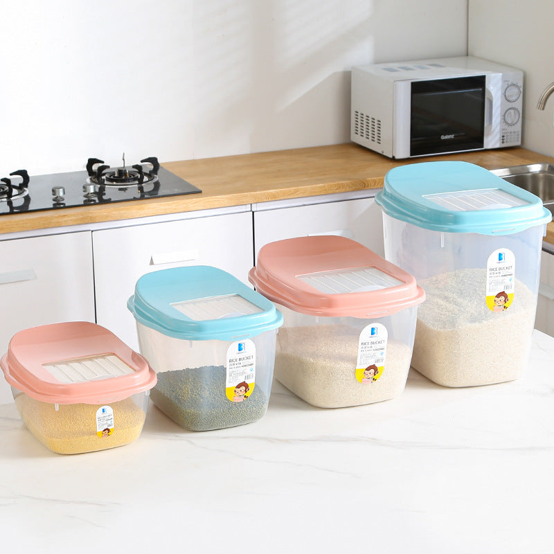 Large-capacity rice storage box Household sealed rice bucket Insect-proof and moisture-proof sealed flour storage Grain storage box wholesale