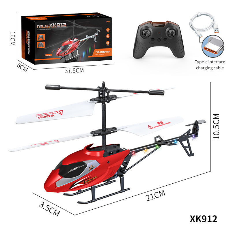 remote control aircraft model, rechargeable, drop-resistant, 3.5-channel, new sensor helicopter, children's flying toy for boys