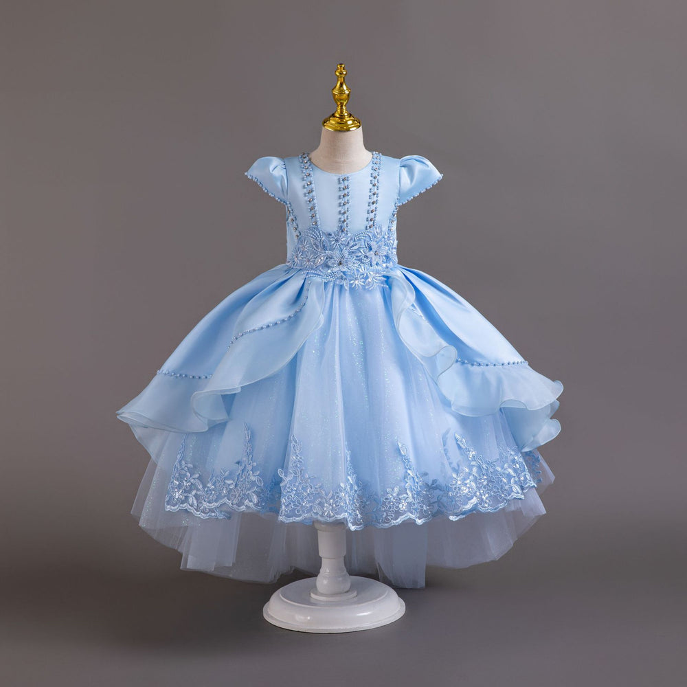 New arrivalin stock wholesale kids dress tail classy princess dress catwalk performance dress female baby dress