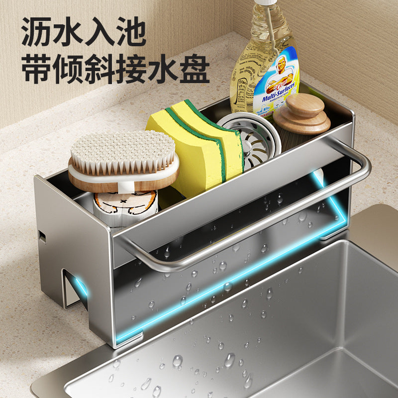 Sink rag drain rack floor countertop faucet sink sponge steel wire ball supplies storage kitchen rack