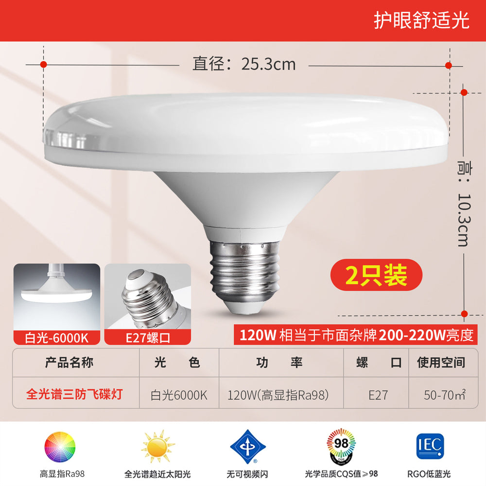 Full spectrum led bulb - super bright, energy-saving, high-power, eye-care e27 screw base, high-intensity lighting, ufo bulb for home use