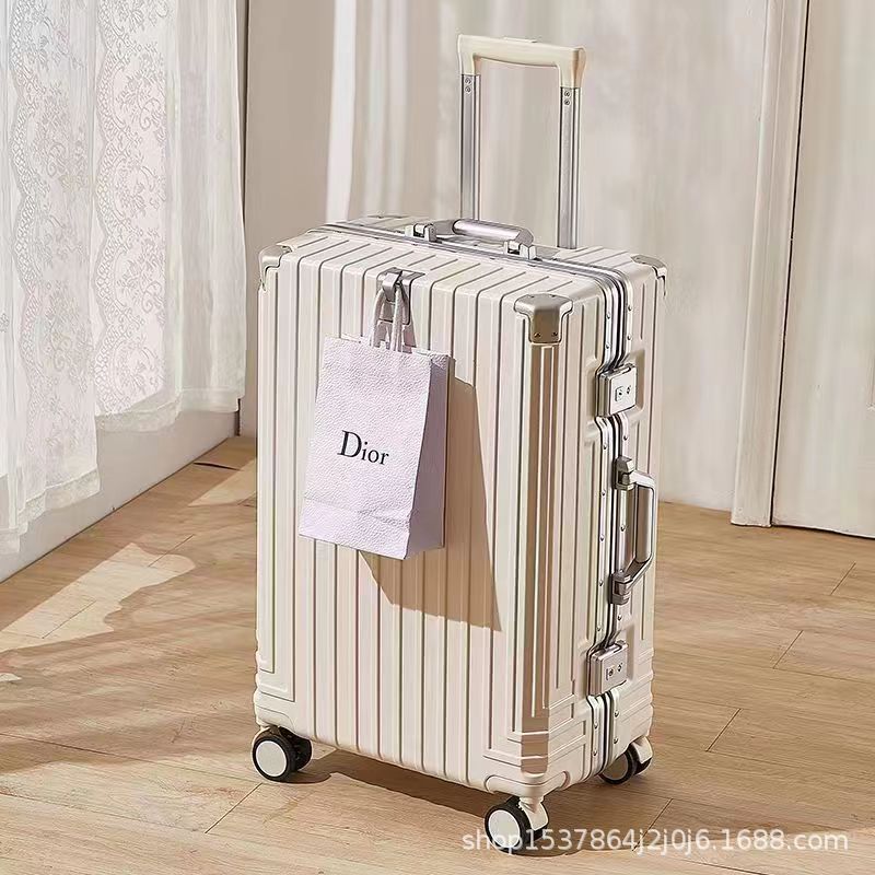 New multi-functional aluminum frame trolley case, men's and women's small fresh suitcase, large capacity universal wheel password boarding case