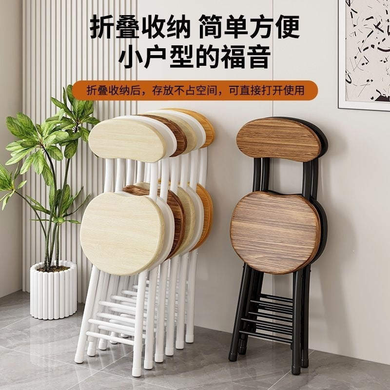 Folding chair folding stool popular simple household dining chair white negotiation chair portable training chair dormitory outdoor chair bamboo