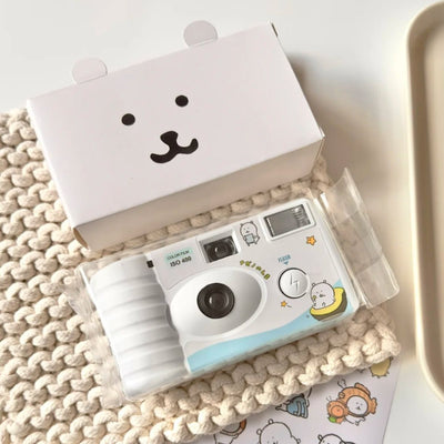 Self-deprecating bear film disposable point-and-shoot camera color black and white retro negative film with flash - birthday gift