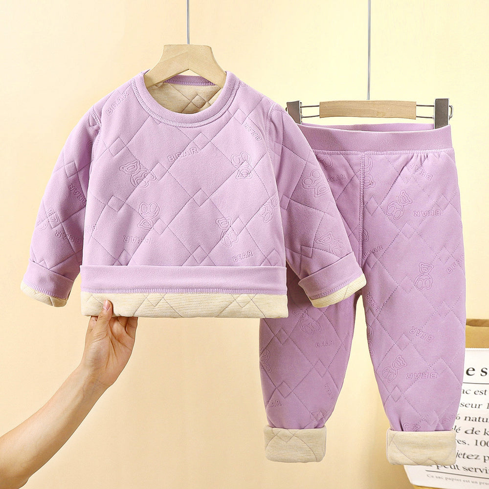 Kids school uniform handy gadgetfall and winternew arrival three-layer quilted cotton boys' cotton coat fleece-linedthickened inner layer girl's cotton jacket type a