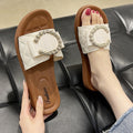 Women's slippers summer 2024 new water brick thick sole soft sole indoor outdoor fashion casual beach flip flops