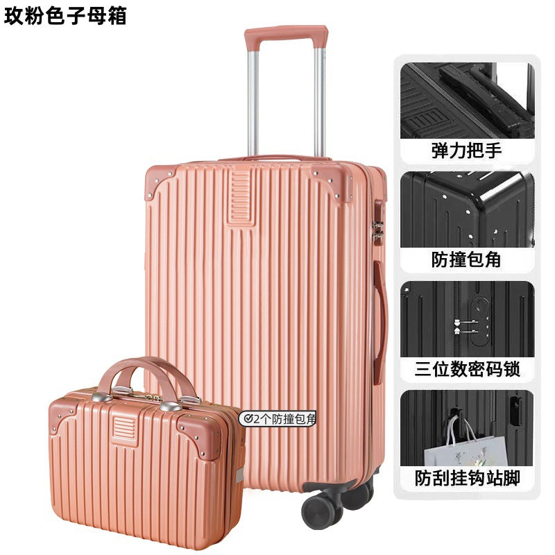 Retro large-capacity men's and women's suitcases 20-inch password case universal wheel suitcase strong trolley case boarding case
