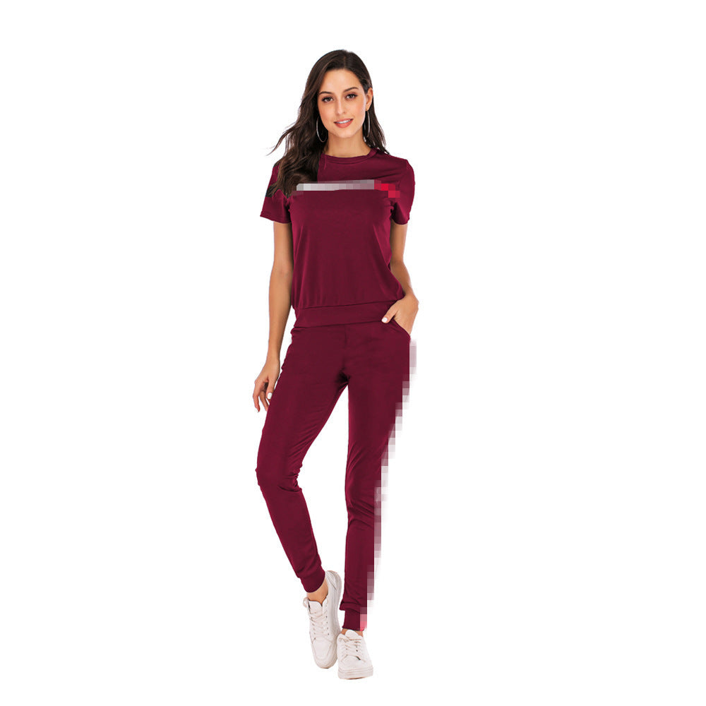 S3556 2020 summer hot selling european and american clothing cross-border minimalist fashion casual striped tracksuit set