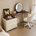 new arrival walnut medieval cream style bedroom dressing table modern casual chest of drawers all-in-one solid wood makeup table