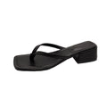 Women's flip-flops & thongs - 2023 summer new arrivals: fashionable square-toe, chunky heel, non-slip beach sandals for women - trendy style