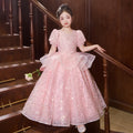 Children's formal dress princess gown sweet tulle tutu little girl's 6/1 piano recital performance costume high-end girls' dress
