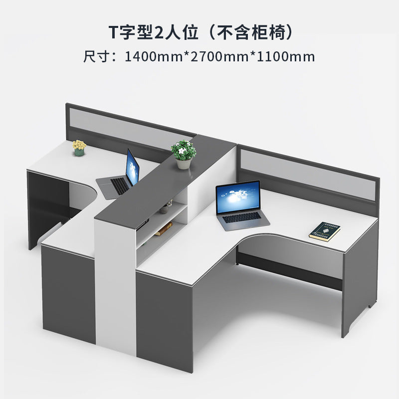 Saint li office desk partition - modern minimalist workstation for 4/6 people - ideal for finance offices - desk and chair combination