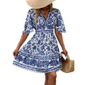 listing: new  women's original elegant v-neck floral print dress