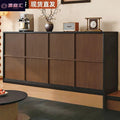 Solid wood sideboard low cabinet wall-mounted tea cabinet medieval style skeleton line storage cabinet side cabinet for home living room storage cabinet