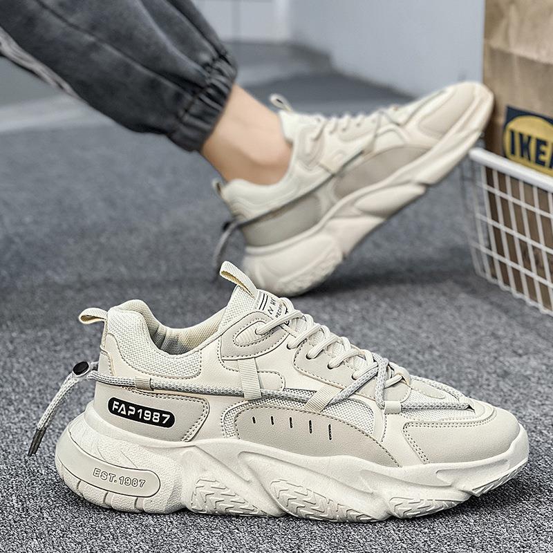 2025 new spring men's shoes: trendy chinese style, athletic, running, casual, versatile, odor-resistant, breathable, height-increasing, dad shoes, and instagram-worthy