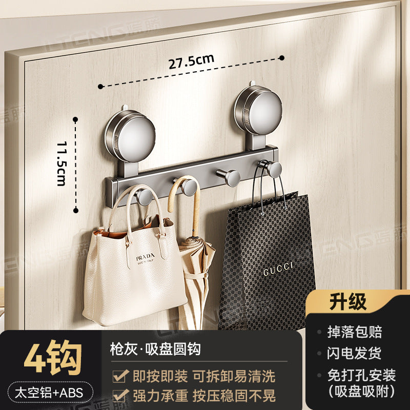 Strong vacuum suction cup door rear row hook storage rack Adhesive hook entry door No punching wall clothing storage hanger