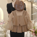 Girls' spring outfit : stylish little girl's leather three-piece set, autumn fashionable kids' base layer top, trendy